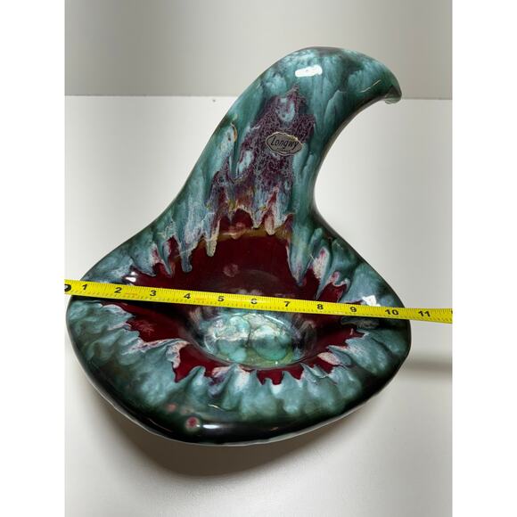 Antique French Longwy Tourmalines Hollow Dish Ceramic - Picture 7 of 9